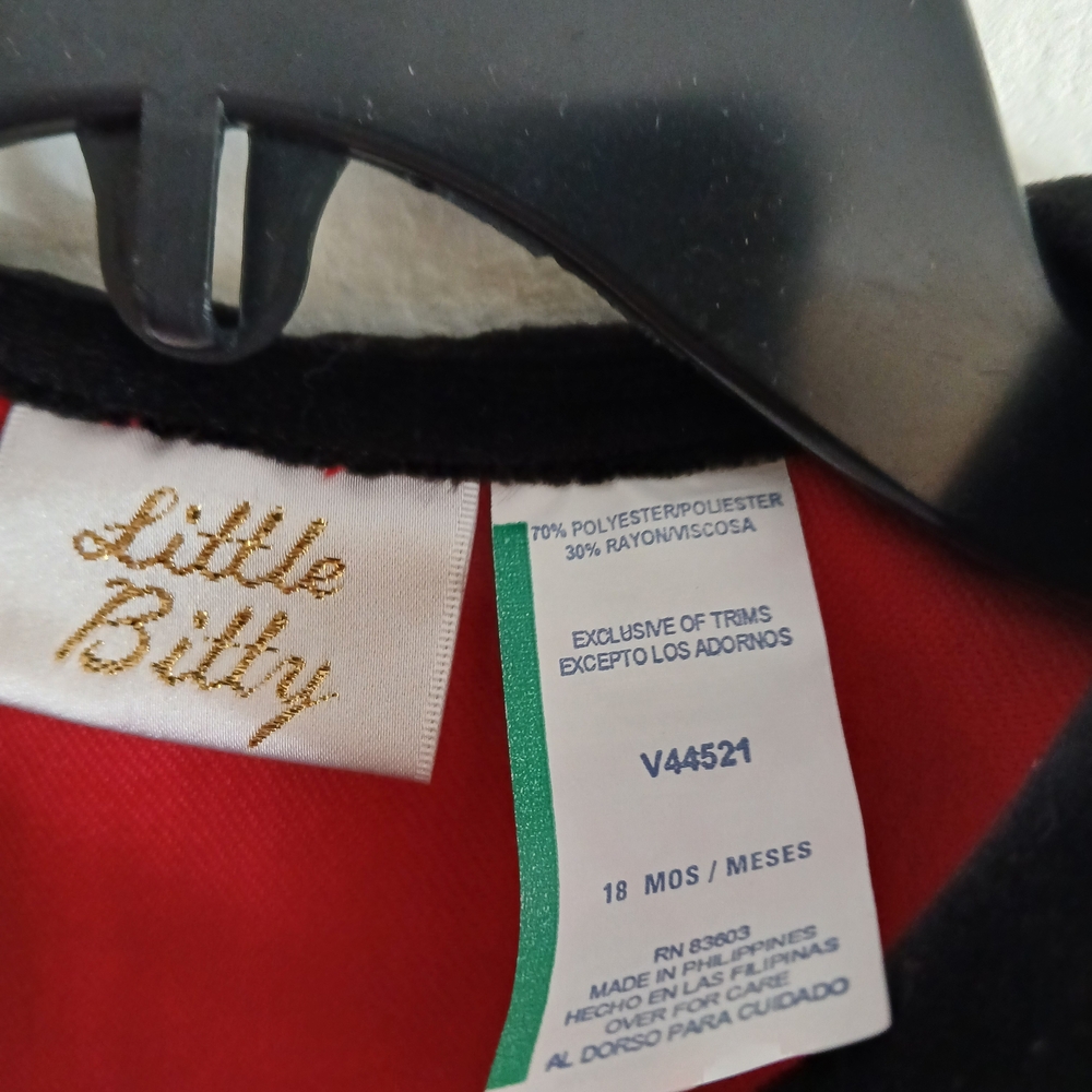 Littke Bitty Size 18 Months Red Kids Costume with Hat 3 Pieces New $25 - Picture 5 of 16